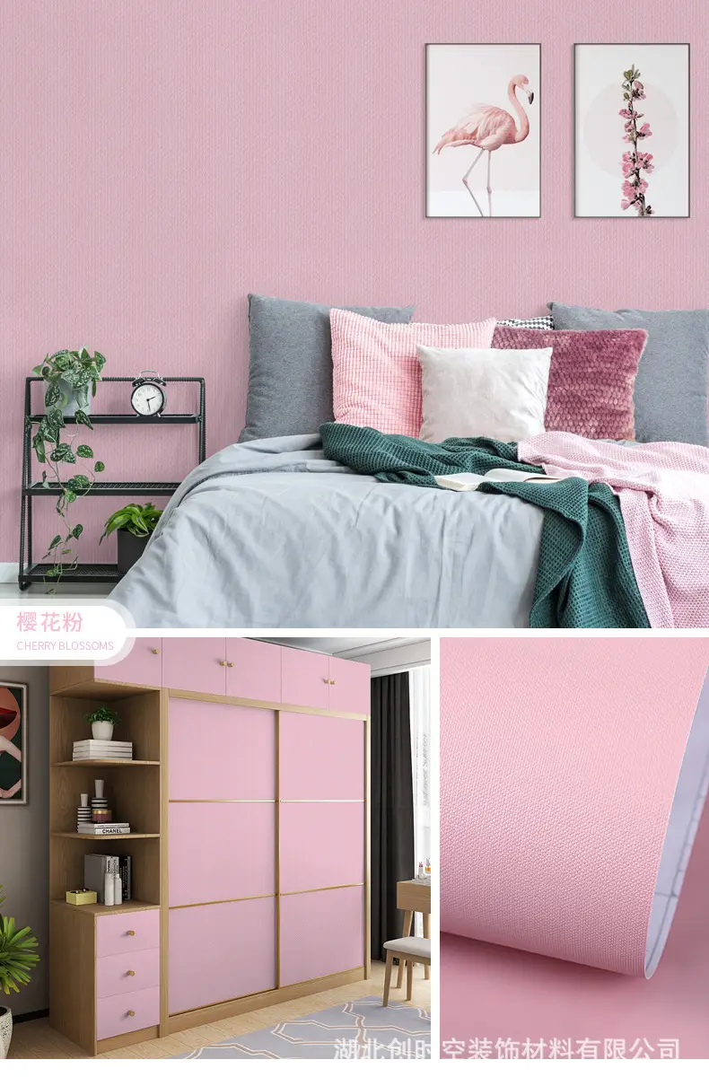 Aluminum Foil Base Solid Color Wallpaper Self-Adhesive Rental House Macaron Off-White Wallpaper Tv Background Wall Cloth Cabinet Sticker — feature 24