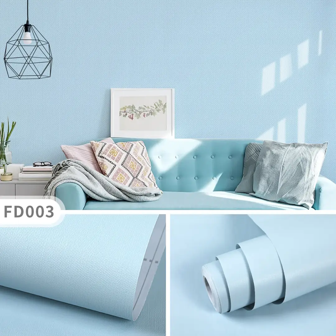 Aluminum Foil Base Solid Color Wallpaper Self-Adhesive Rental House Macaron Off-White Wallpaper Tv Background Wall Cloth Cabinet Sticker