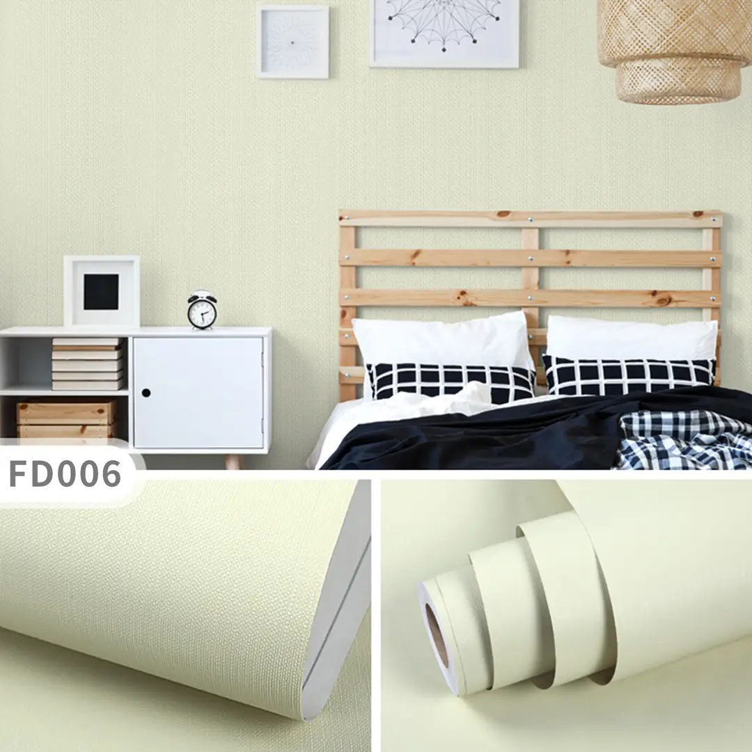 Aluminum Foil Base Solid Color Wallpaper Self-Adhesive Rental House Macaron Off-White Wallpaper Tv Background Wall Cloth Cabinet Sticker