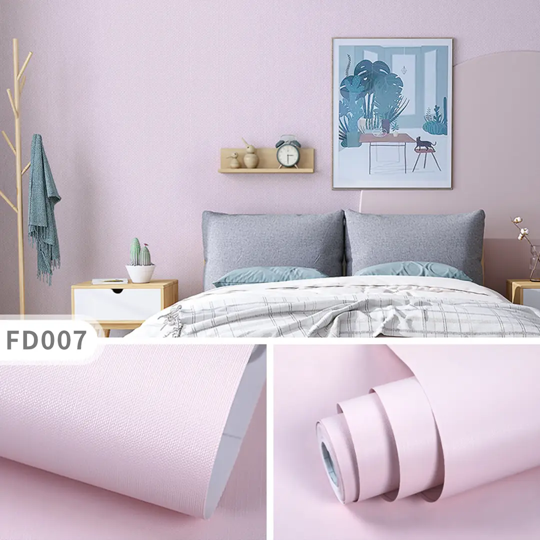 Aluminum Foil Base Solid Color Wallpaper Self-Adhesive Rental House Macaron Off-White Wallpaper Tv Background Wall Cloth Cabinet Sticker