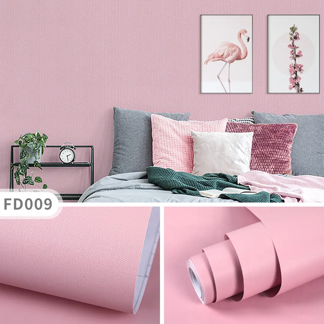 Aluminum Foil Base Solid Color Wallpaper Self-Adhesive Rental House Macaron Off-White Wallpaper Tv Background Wall Cloth Cabinet Sticker