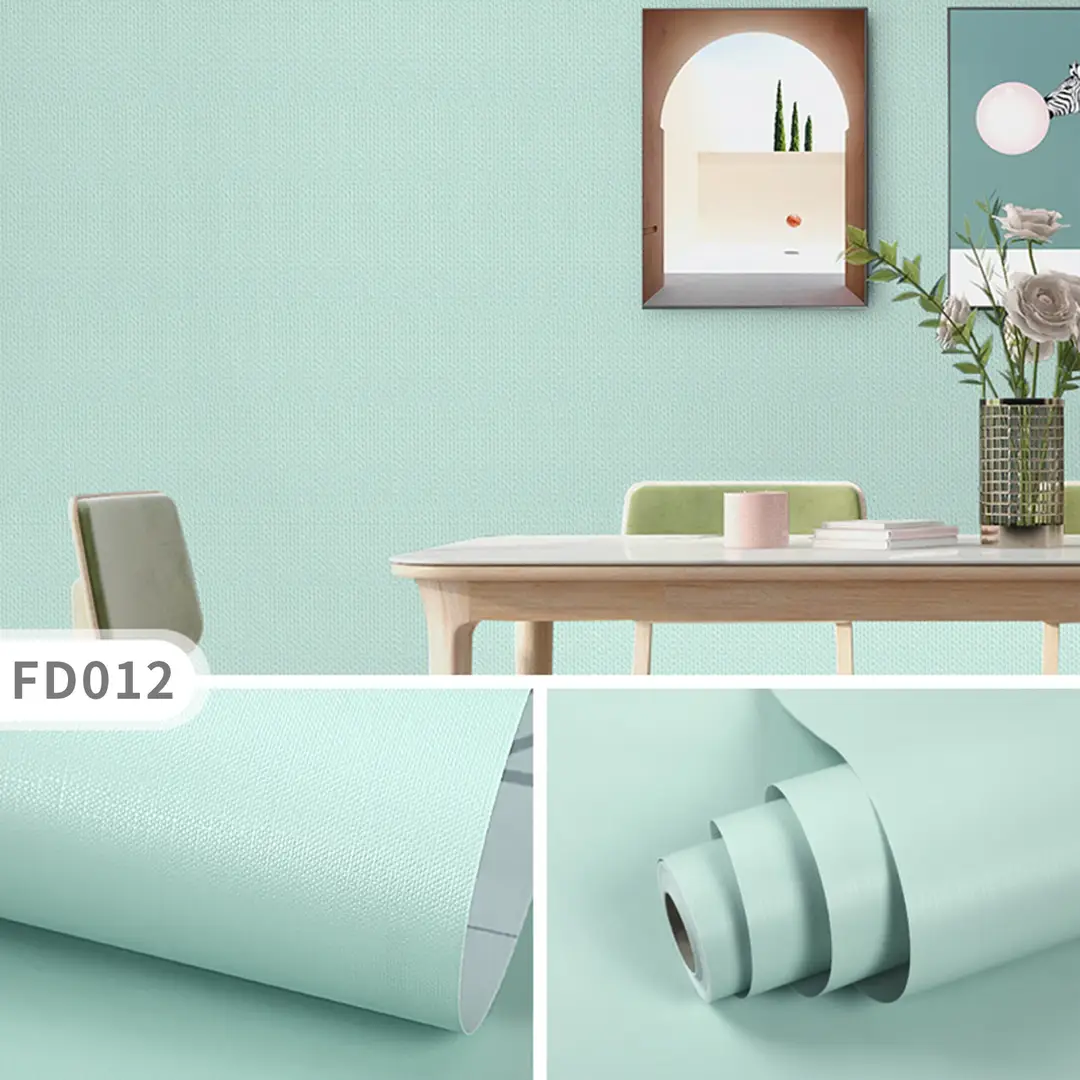 Aluminum Foil Base Solid Color Wallpaper Self-Adhesive Rental House Macaron Off-White Wallpaper Tv Background Wall Cloth Cabinet Sticker