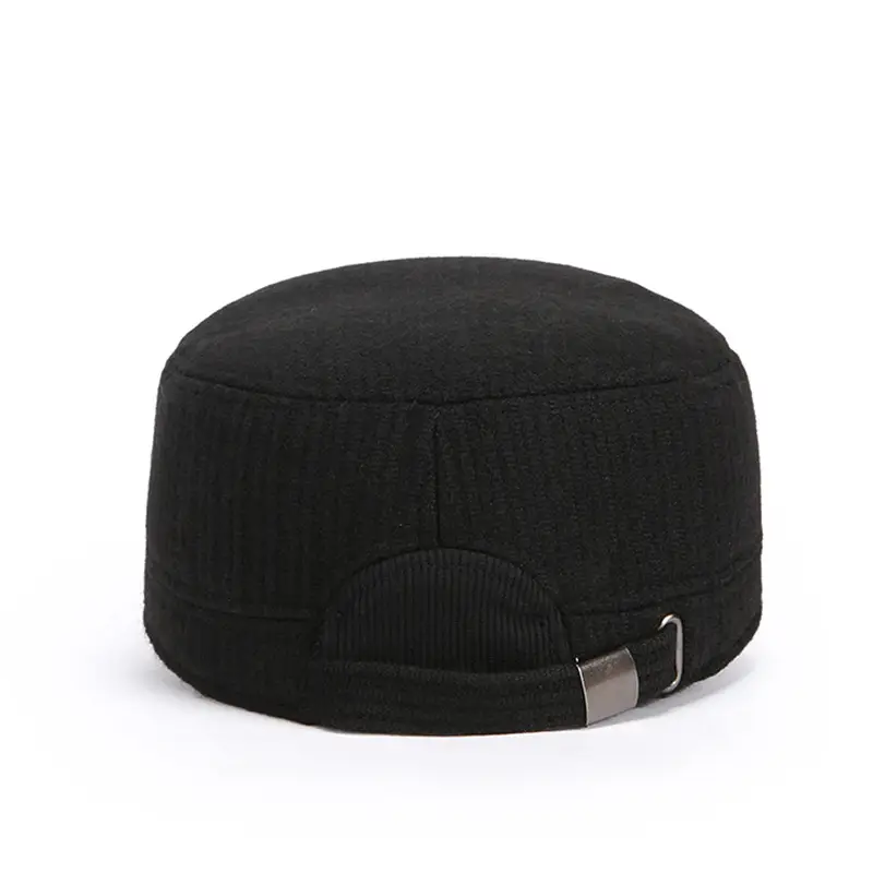 Men's Black Knitted Baseball Cap Peaked Winter - Image 6