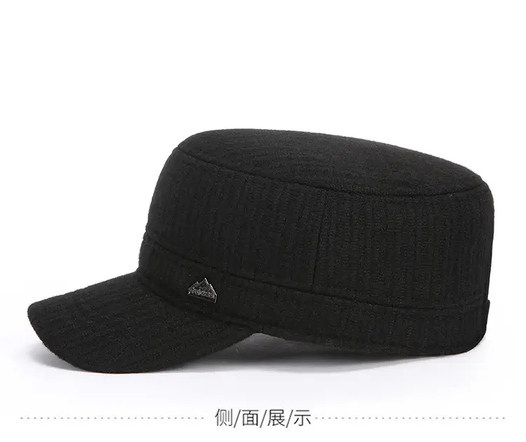 Men's Black Knitted Baseball Cap Peaked Winter — feature 7