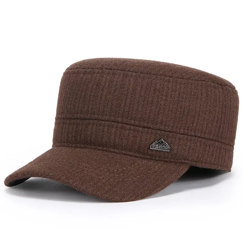 Men's Black Knitted Baseball Cap Peaked Winter - Image 3