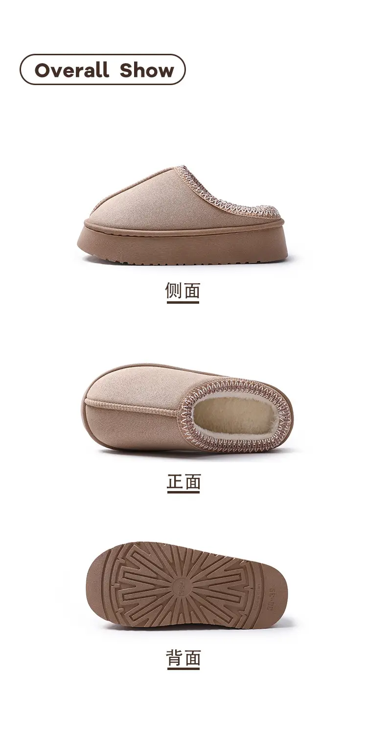 2025 New Suede Cotton Slippers for Women, Autumn and Winter Indoor Home Use, Thick-Soled, Comfortable, Trendy, Mori Girl Style, Furry — feature 11