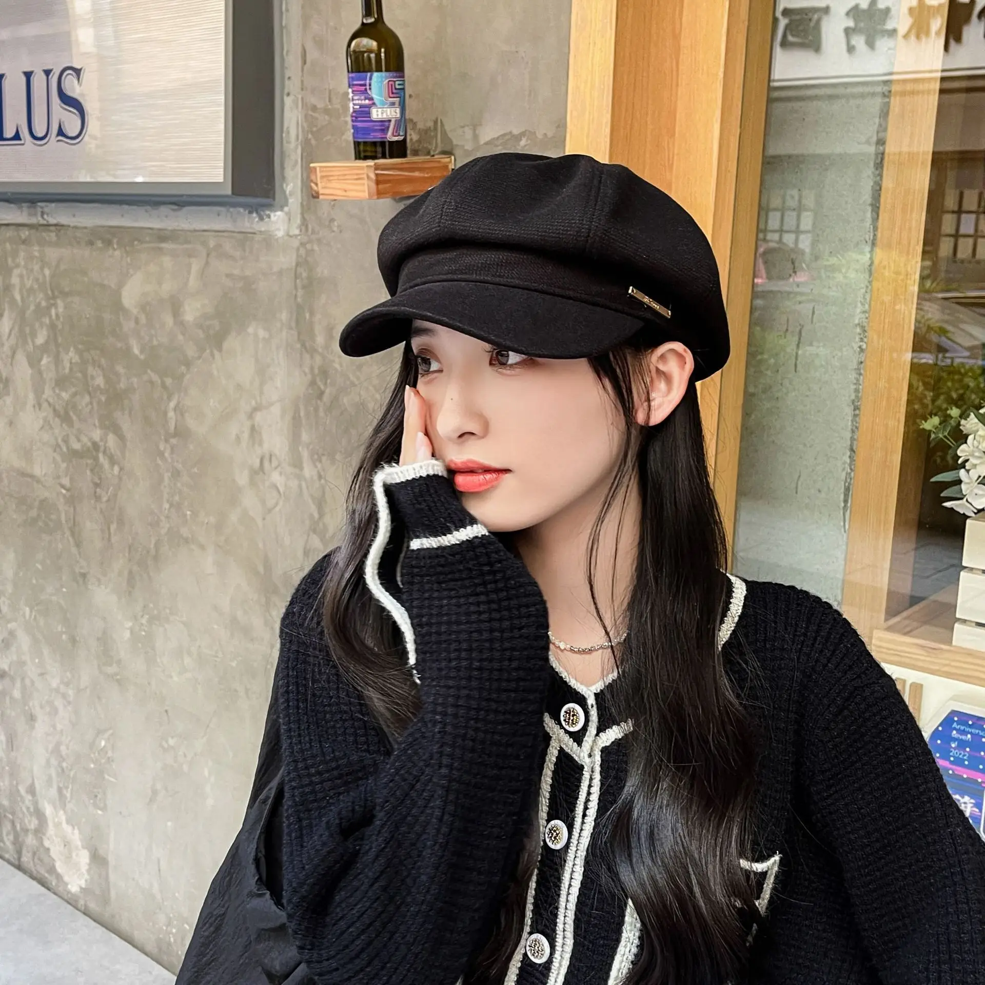 Women Duck Tongue Beret Hat Autumn Winter Korean Style - Image 6