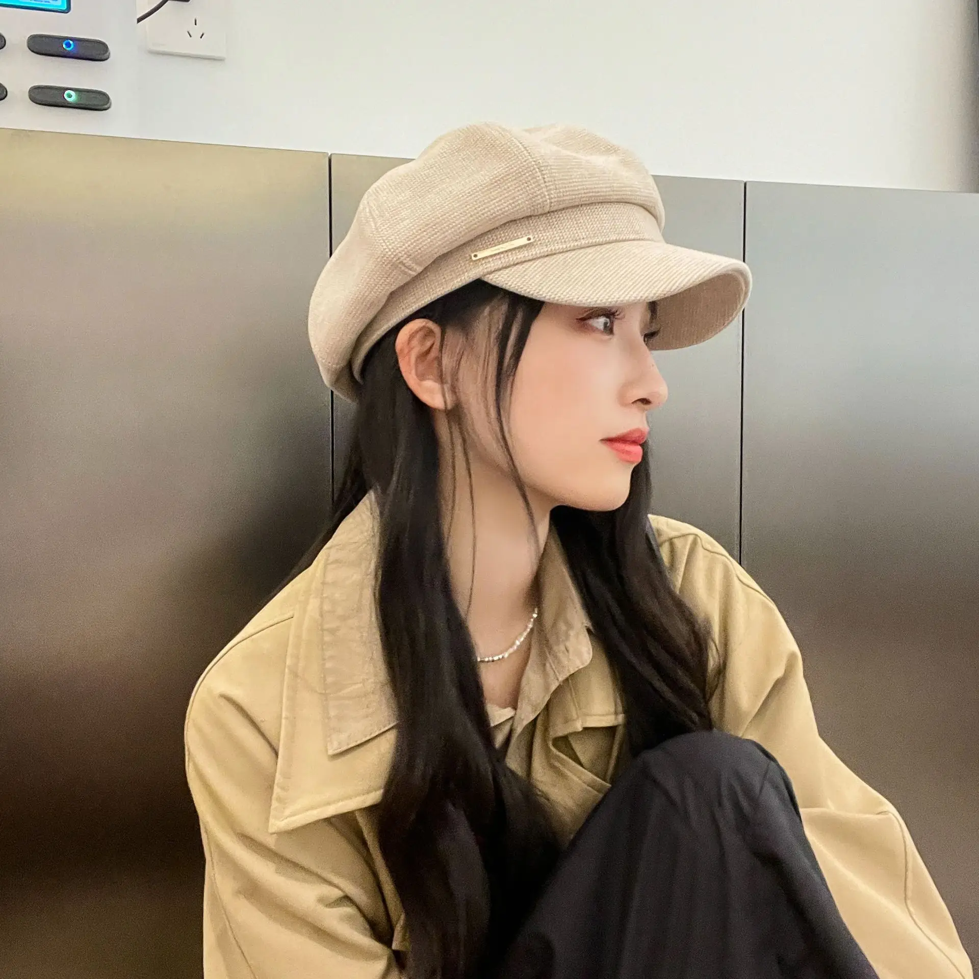 Women Duck Tongue Beret Hat Autumn Winter Korean Style - Image 7