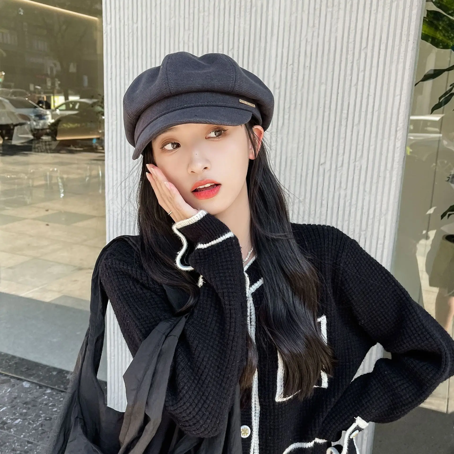 Women Duck Tongue Beret Hat Autumn Winter Korean Style — feature 13