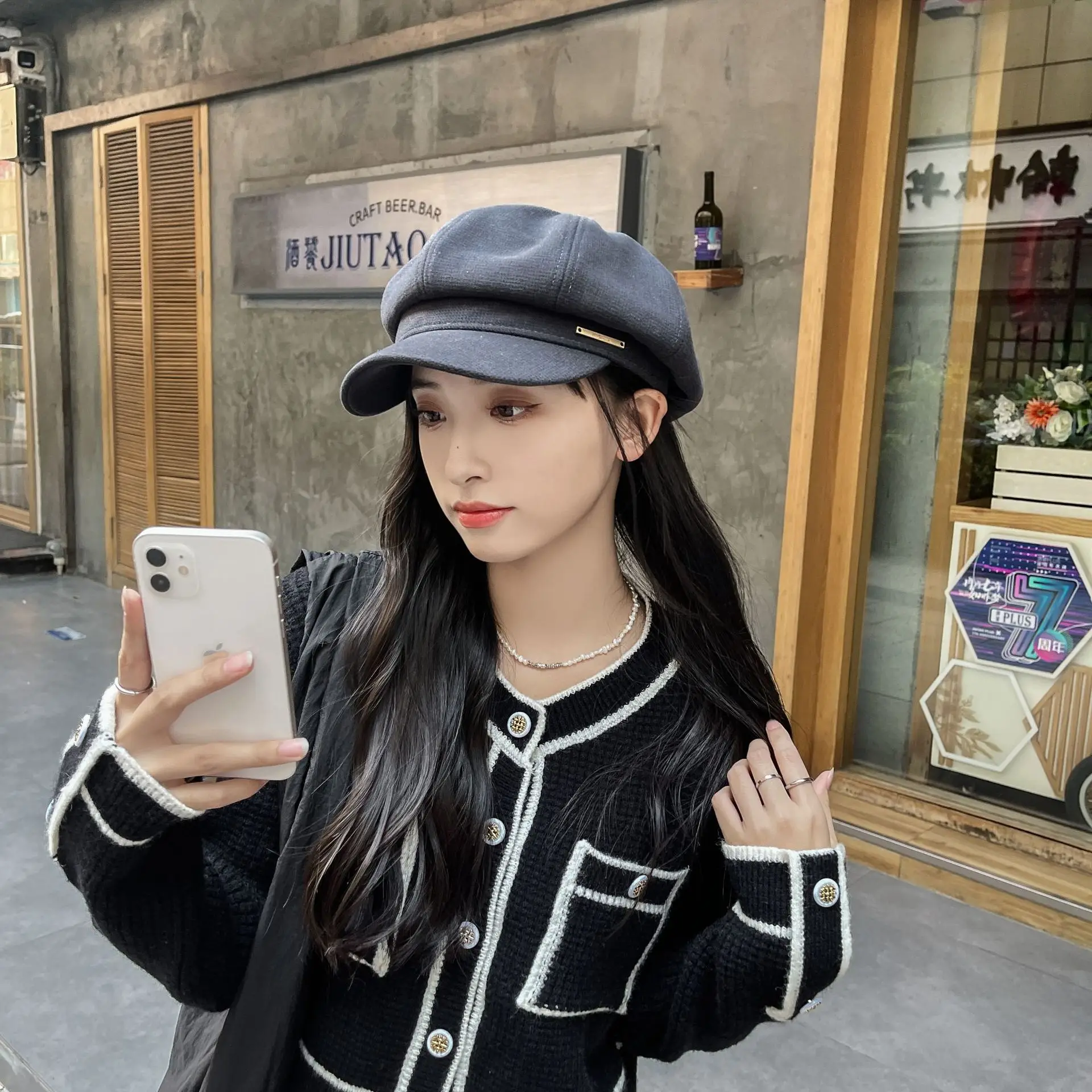 Women Duck Tongue Beret Hat Autumn Winter Korean Style — feature 19