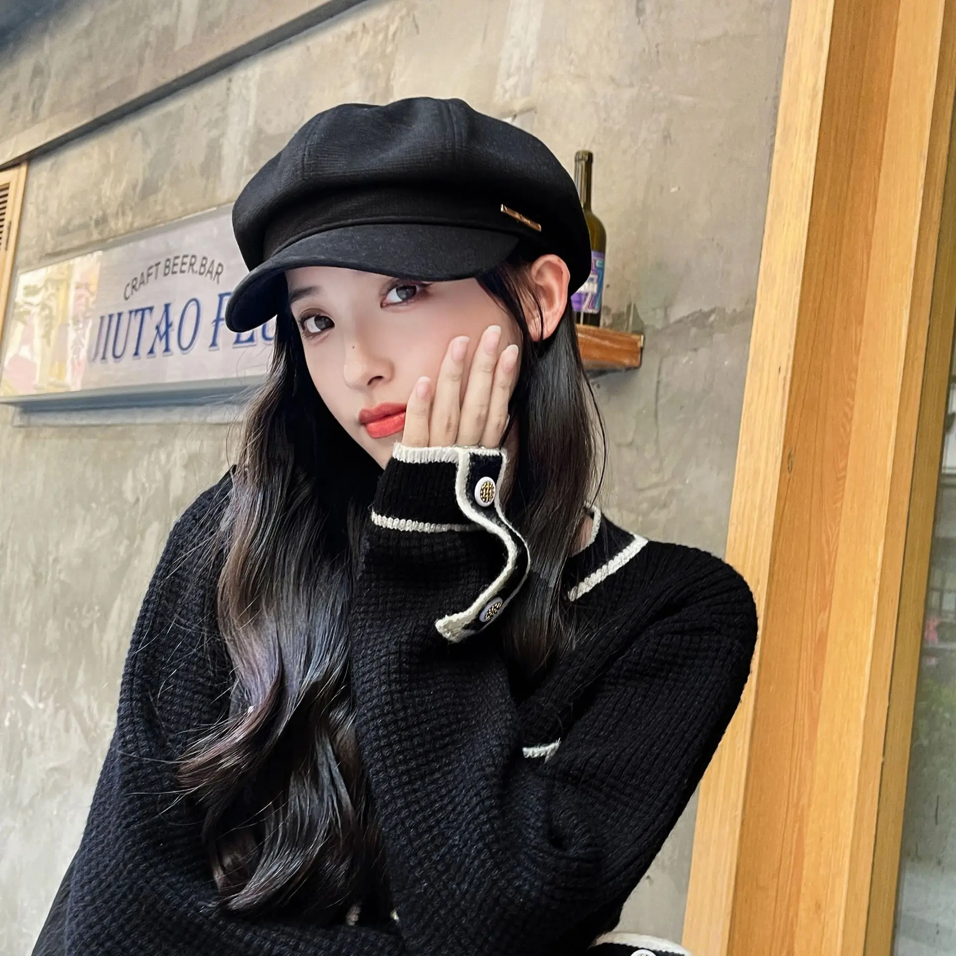 Women Duck Tongue Beret Hat Autumn Winter Korean Style — feature 28