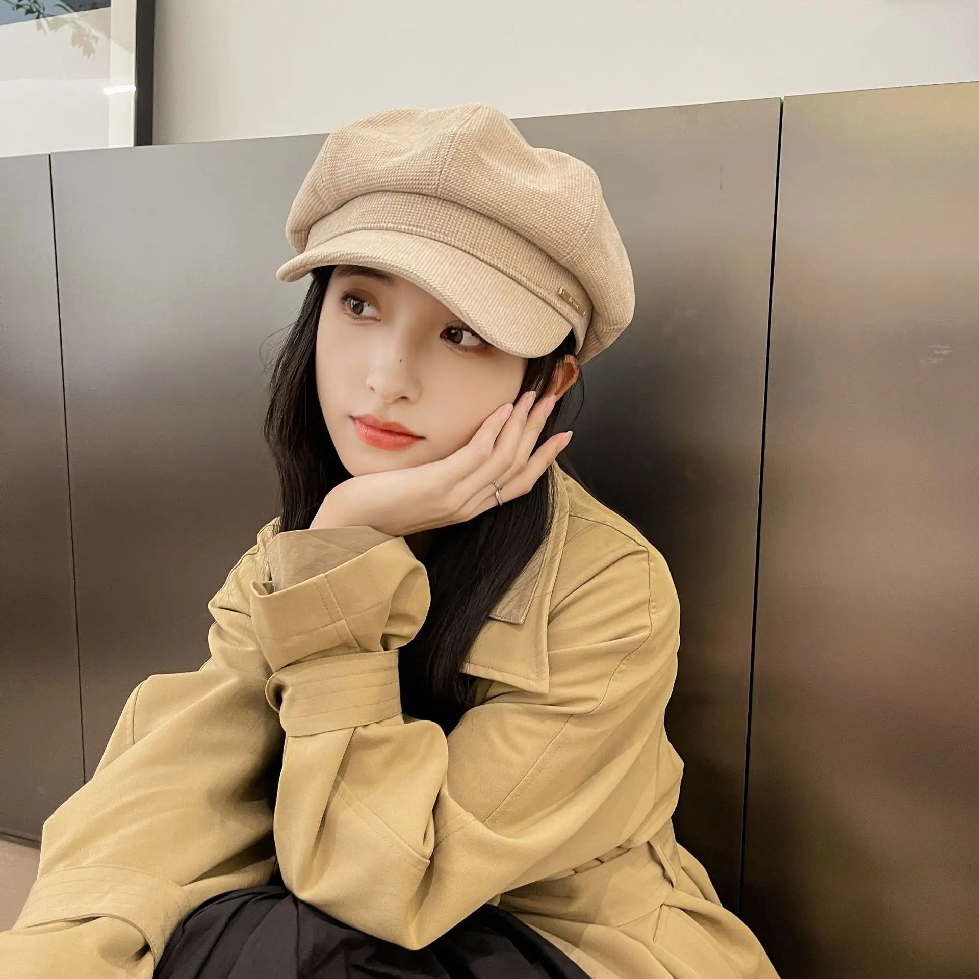 Women Duck Tongue Beret Hat Autumn Winter Korean Style — feature 9