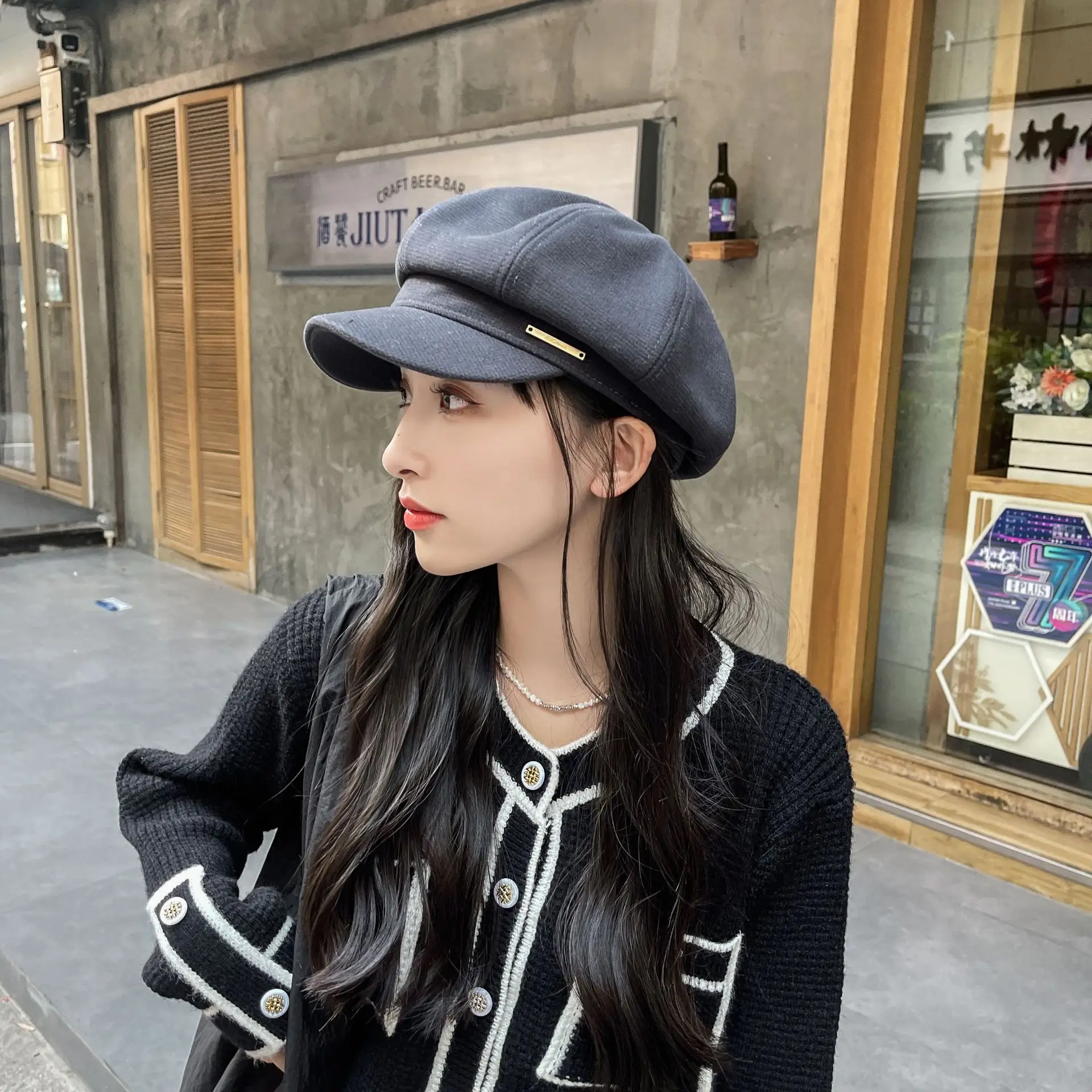 Women Duck Tongue Beret Hat Autumn Winter Korean Style - Image 2