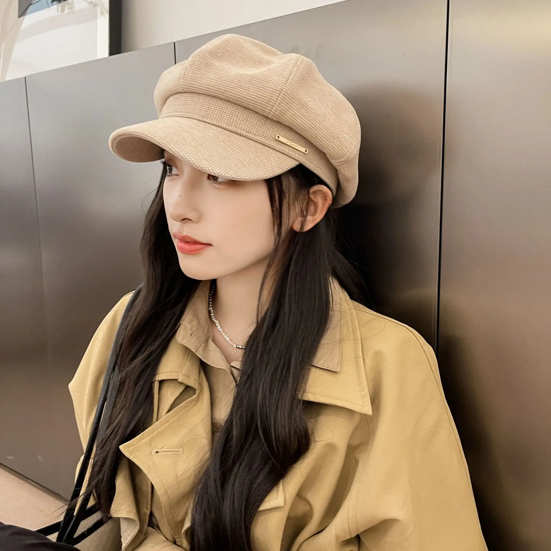 Women Duck Tongue Beret Hat Autumn Winter Korean Style - Image 3
