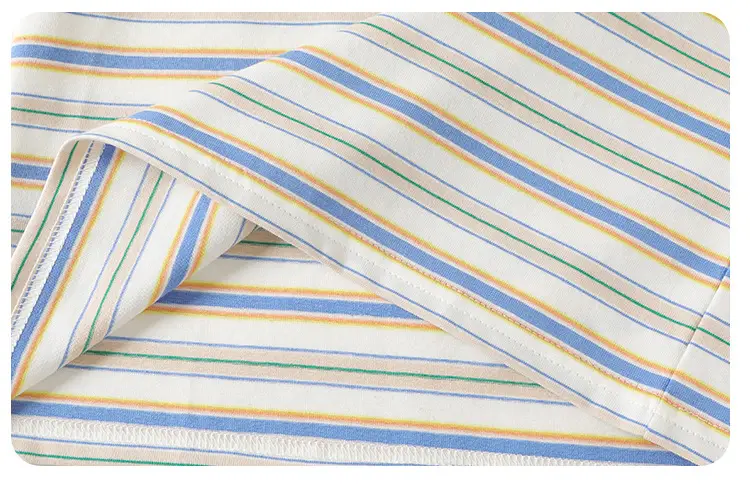 Girls Long Sleeve T-Shirt Set Spring Casual Blue Striped — feature 12