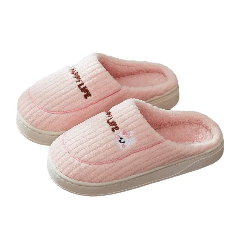 2025 New Cotton Slippers for Women in Autumn and Winter Indoor Home Thick-Soled Non-Slip Warm Home Slippers for Men Factory Batch