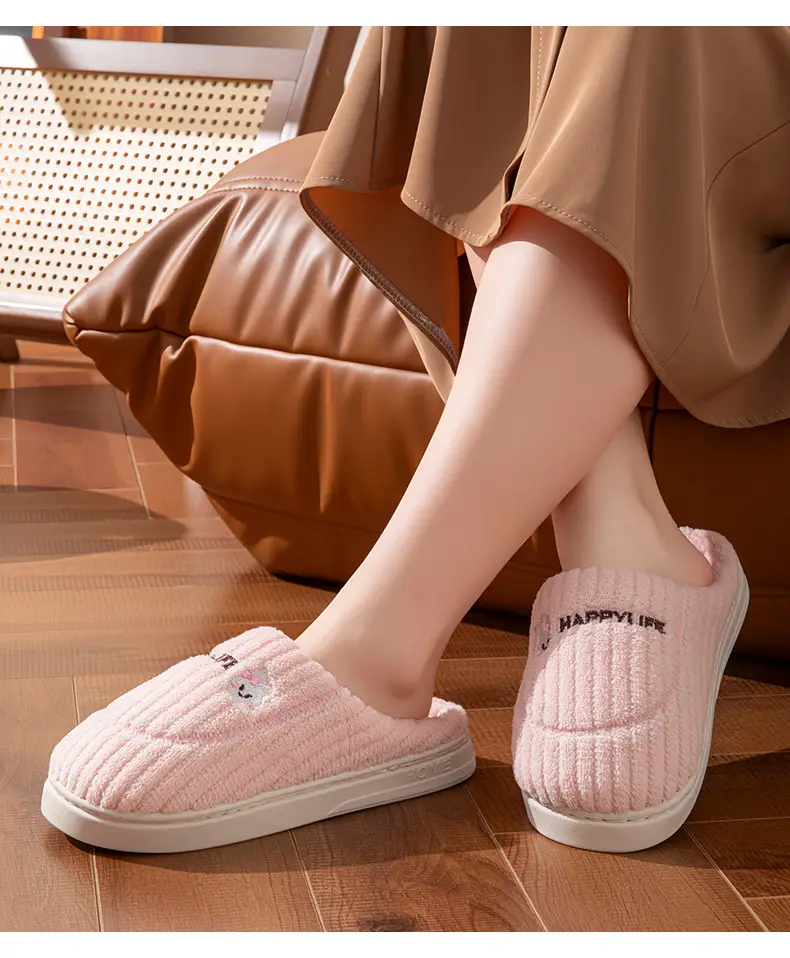2025 New Cotton Slippers for Women in Autumn and Winter Indoor Home Thick-Soled Non-Slip Warm Home Slippers for Men Factory Batch — feature 16