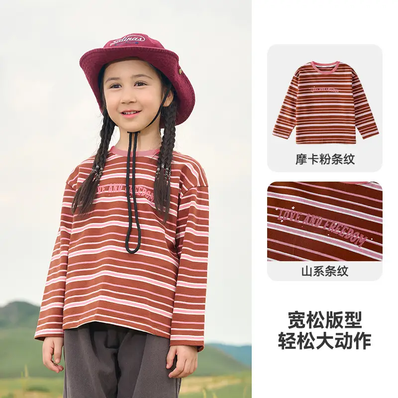 Cotton Striped Long Sleeve Boys T-Shirt Spring Fall - Image 2