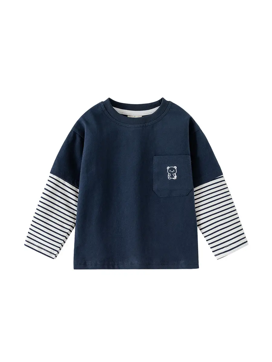 White Korean Cartoon Patchwork T-Shirt for Boys