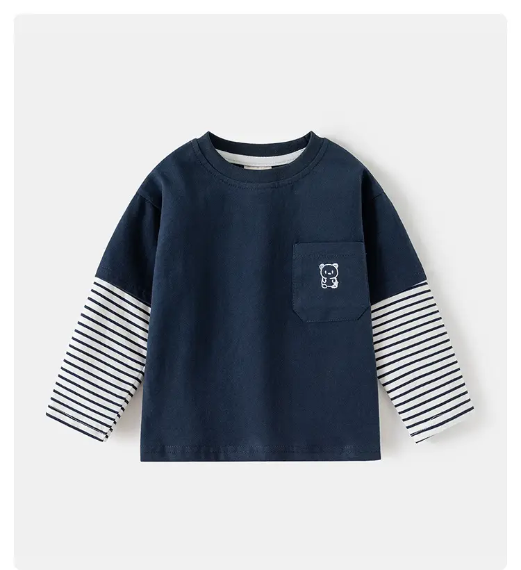 White Korean Cartoon Patchwork T-Shirt for Boys — feature 1