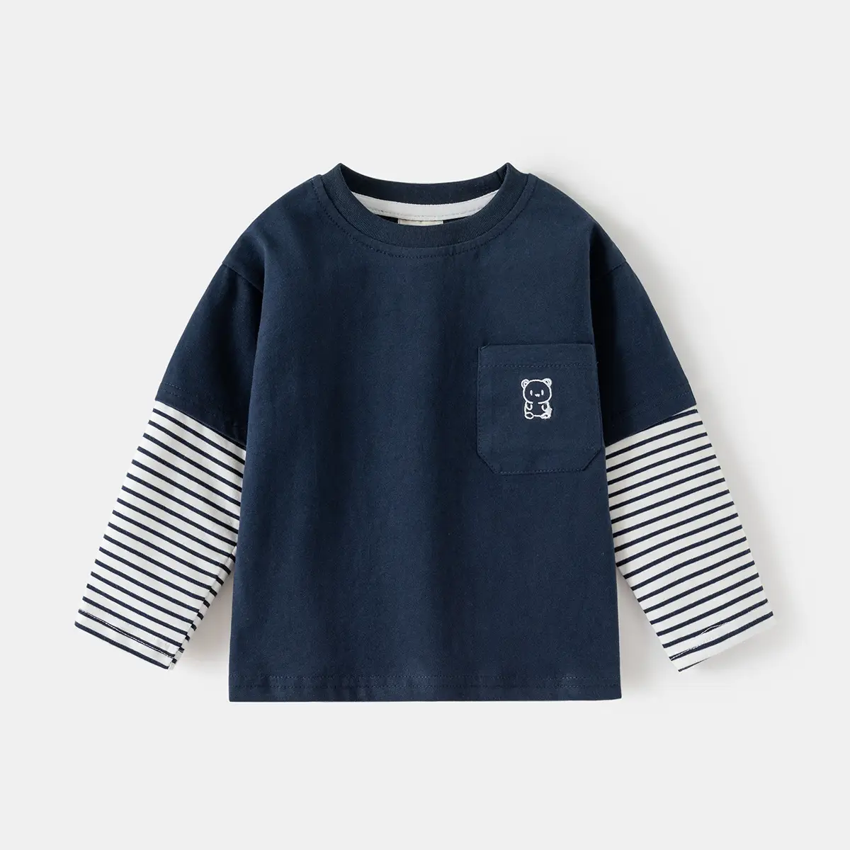 White Korean Cartoon Patchwork T-Shirt for Boys