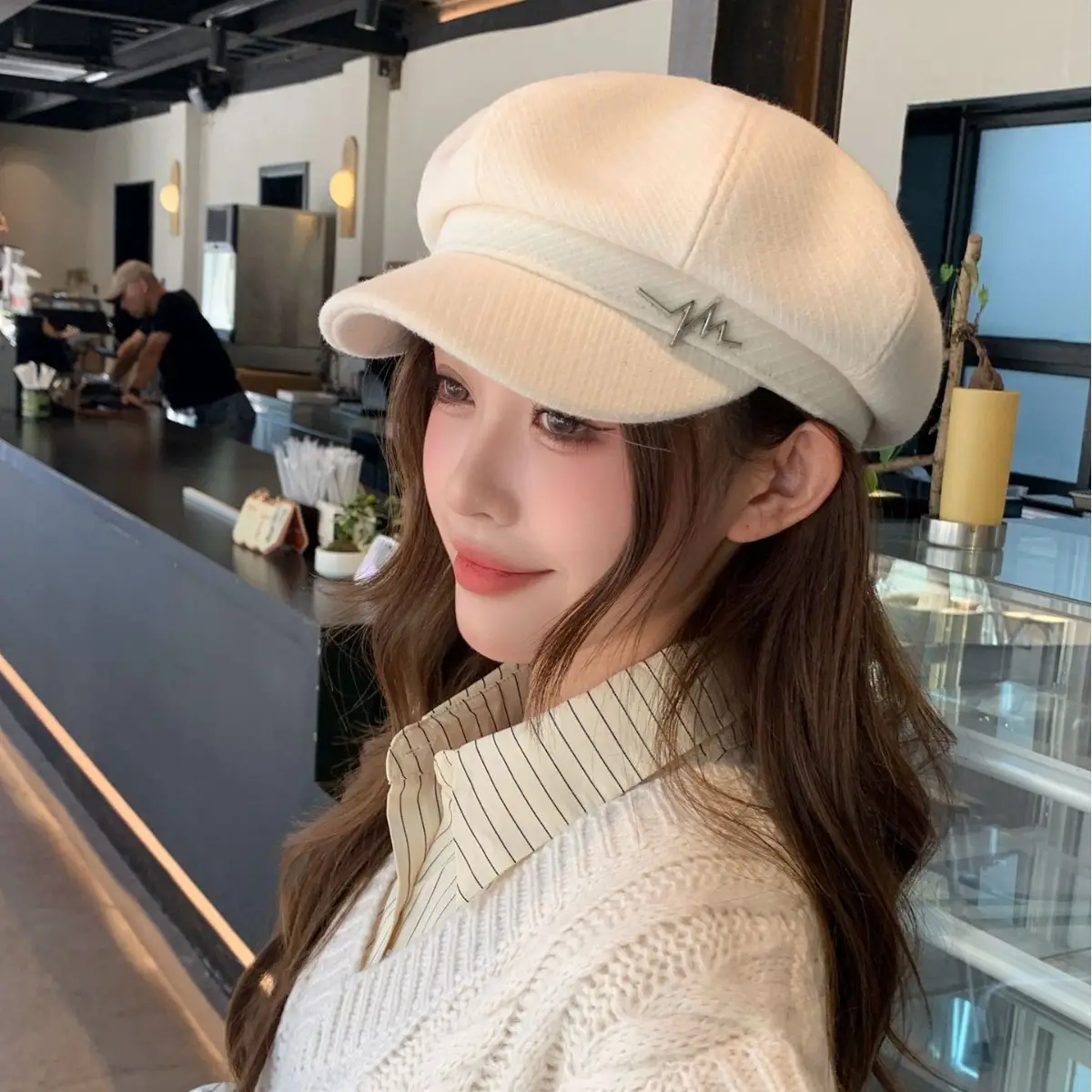 Women Beret Large Head Circumference Face-Slimming Hat - Image 5