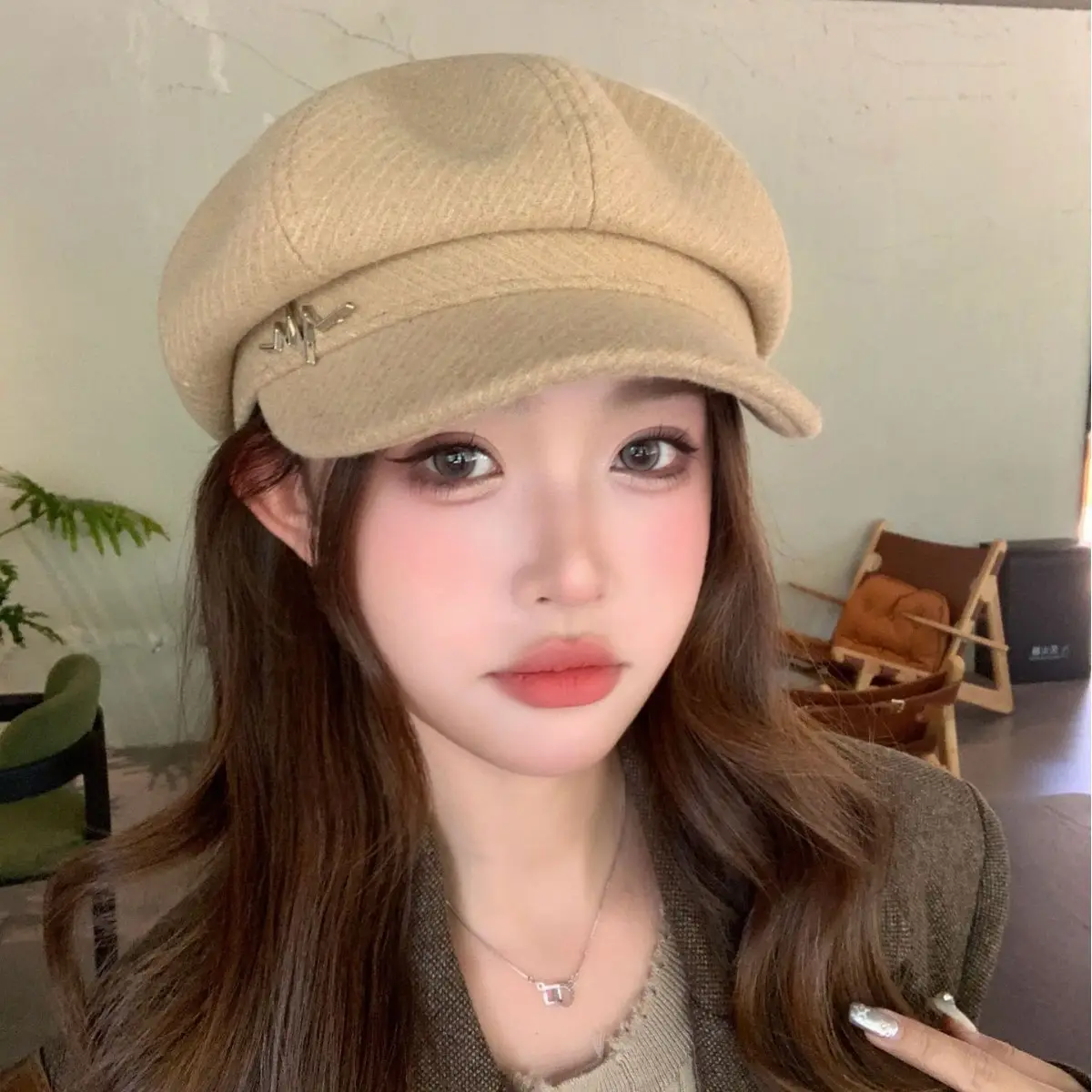 Women Beret Large Head Circumference Face-Slimming Hat - Image 7