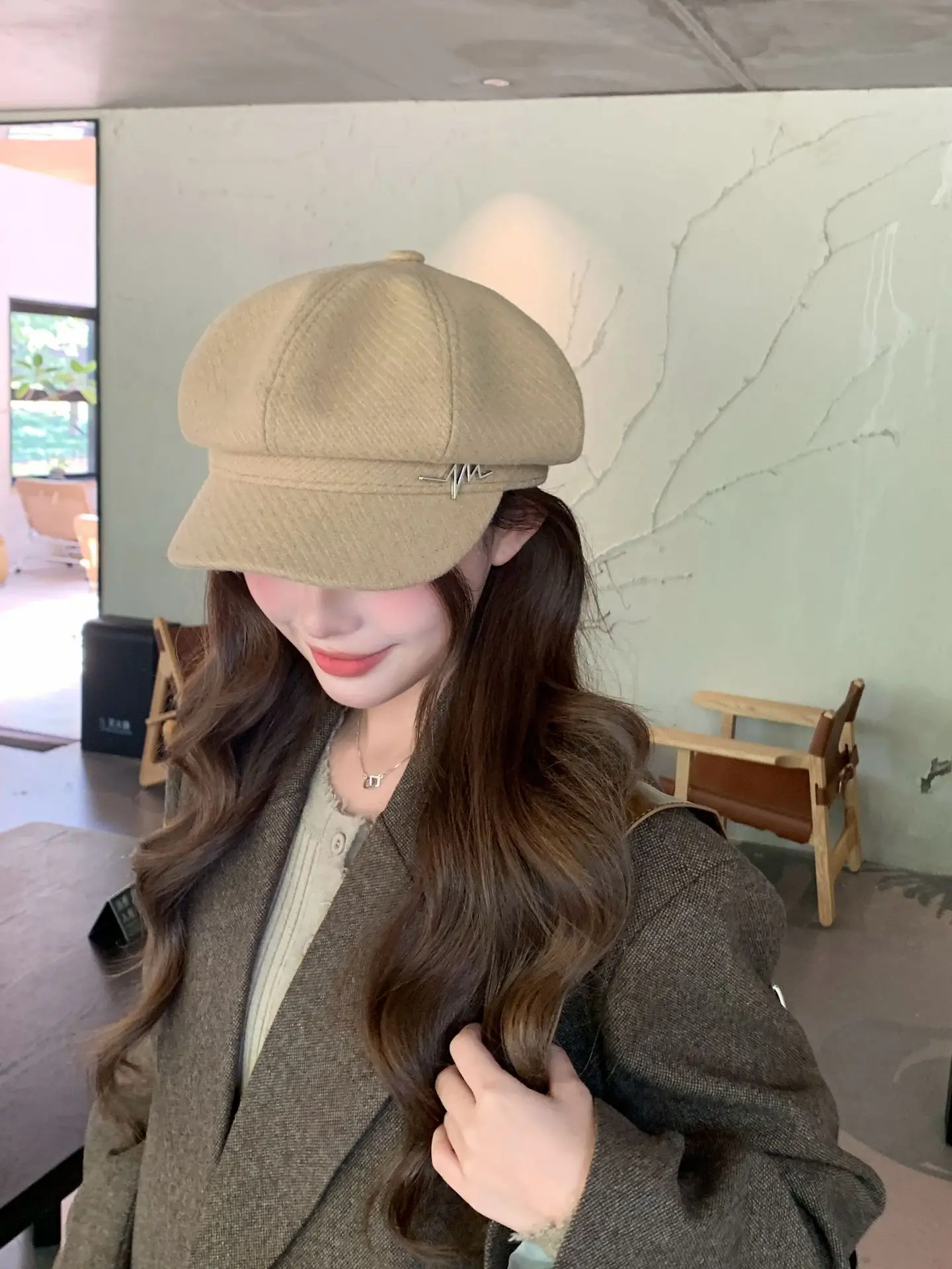 Women Beret Large Head Circumference Face-Slimming Hat — feature 12