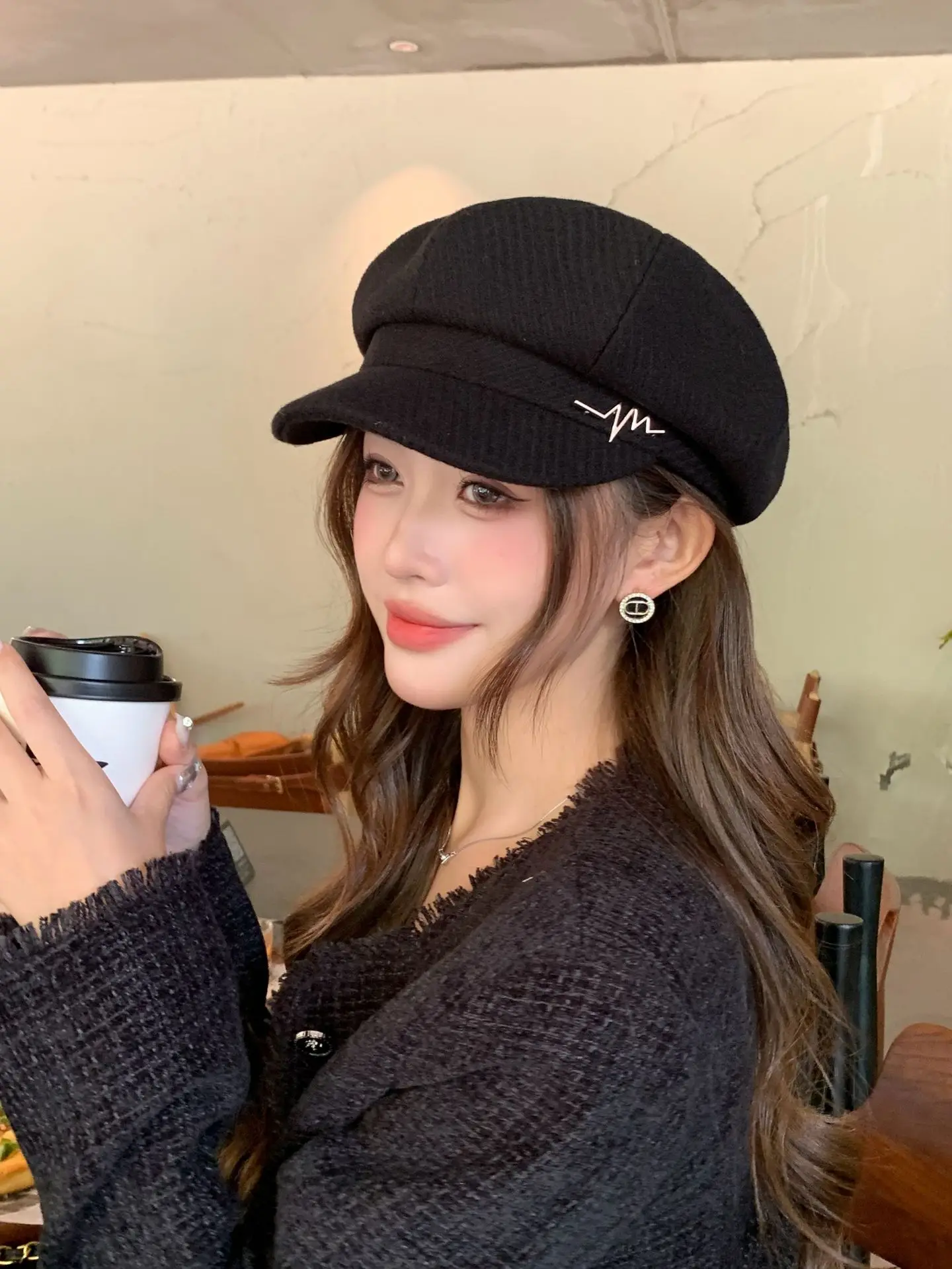 Women Beret Large Head Circumference Face-Slimming Hat — feature 7