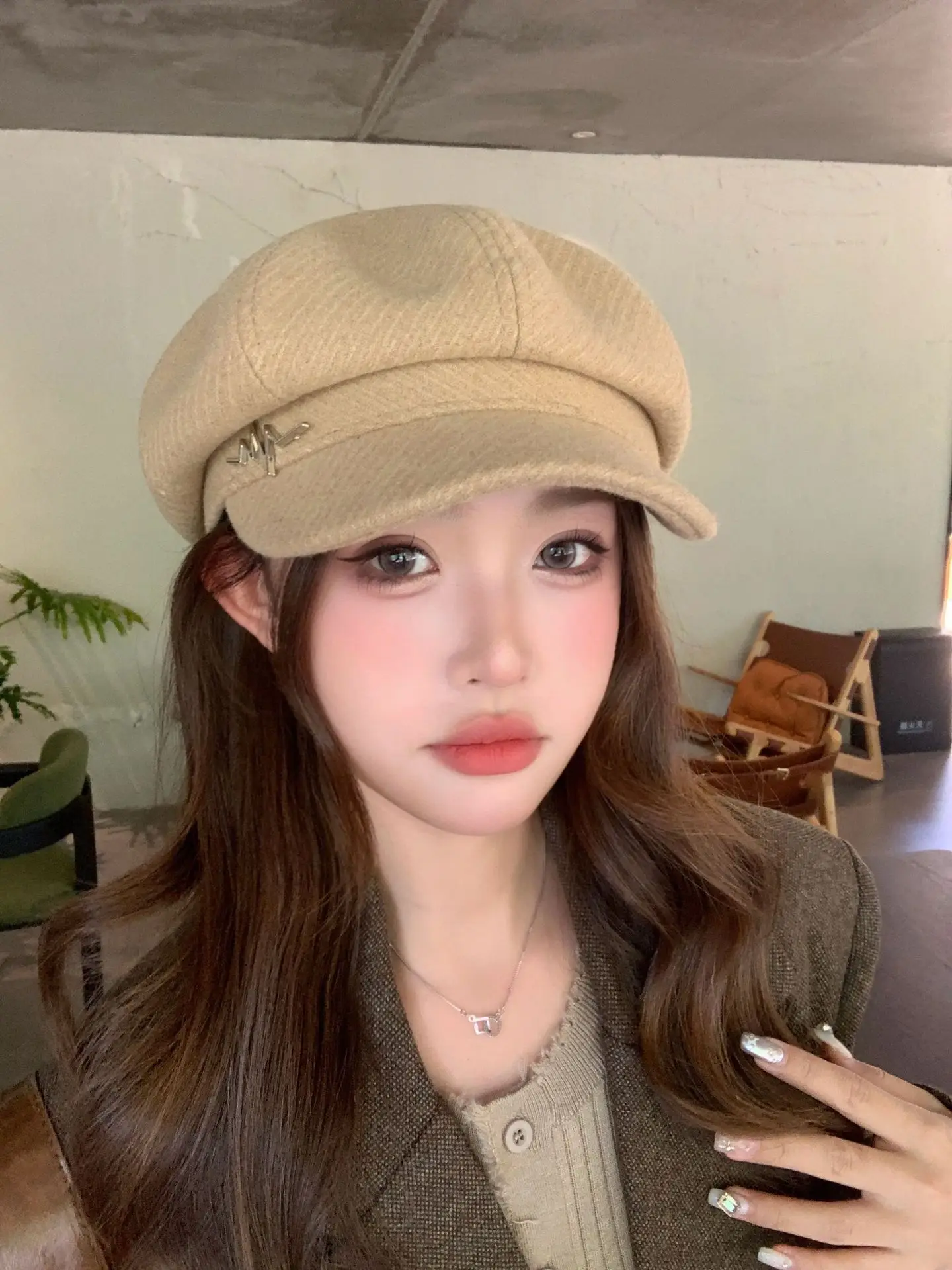 Women Beret Large Head Circumference Face-Slimming Hat - Image 3