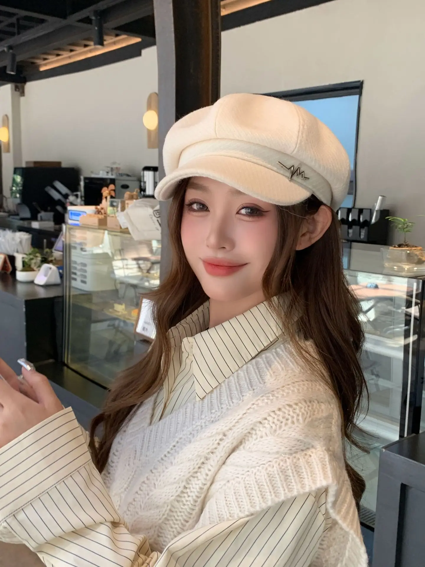 Women Beret Large Head Circumference Face-Slimming Hat - Image 4