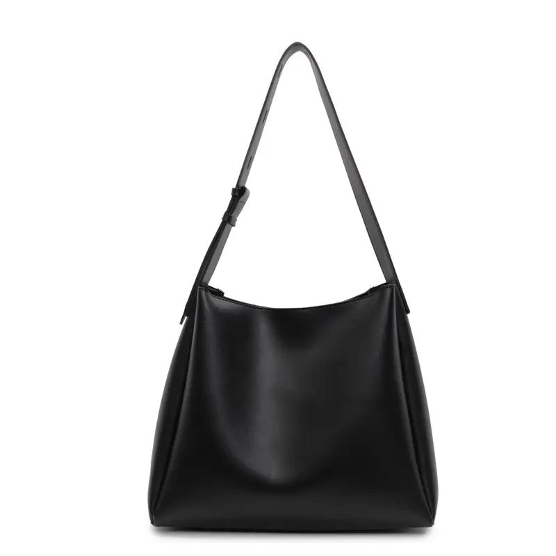 Black Leather Tote Bag for Women Large Capacity - Image 8