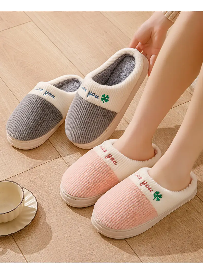 Fleece Lined Warm Slippers Couple Non-Slip — feature 13