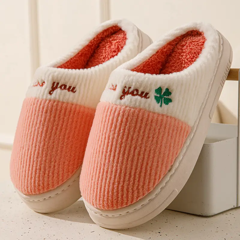 Fleece Lined Warm Slippers Couple Non-Slip - Image 2