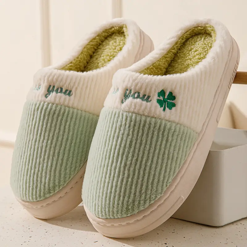 Fleece Lined Warm Slippers Couple Non-Slip - Image 3