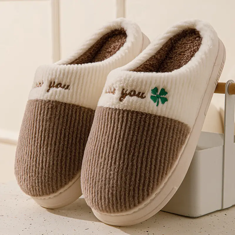 Fleece Lined Warm Slippers Couple Non-Slip - Image 5