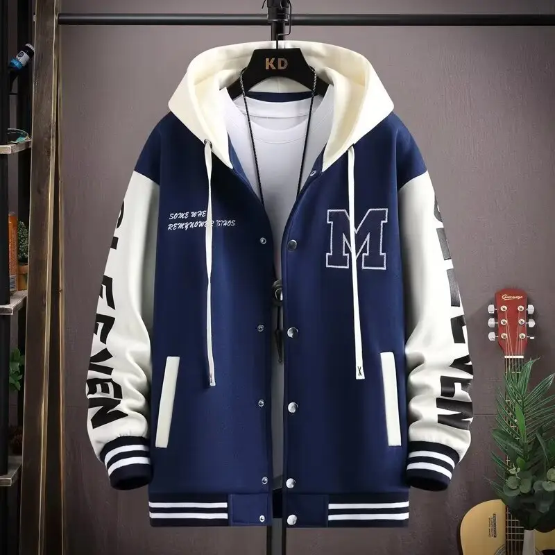 Cross-Border Popular Youth Jacket Boys Casual Jacket Trendy Brand High School Junior High School Student Versatile Hooded Baseball Uniform