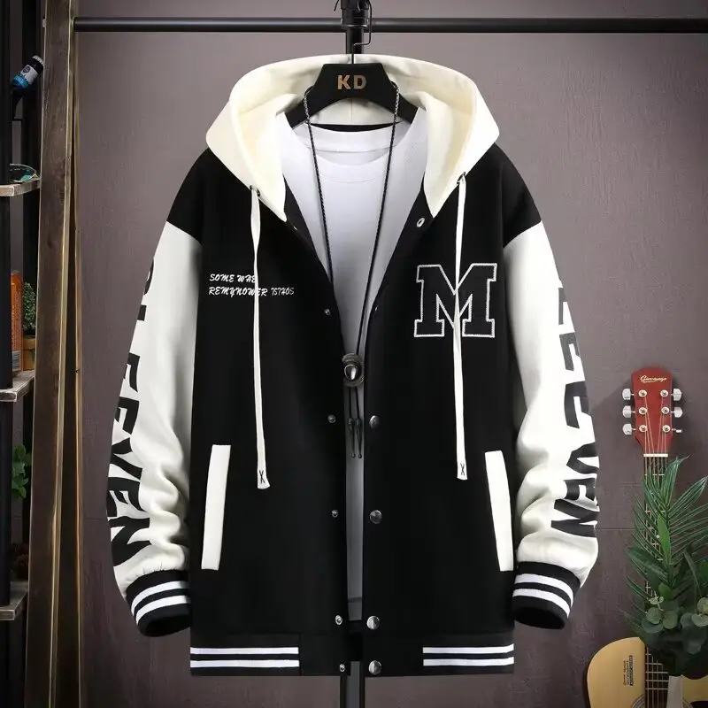 Cross-Border Popular Youth Jacket Boys Casual Jacket Trendy Brand High School Junior High School Student Versatile Hooded Baseball Uniform