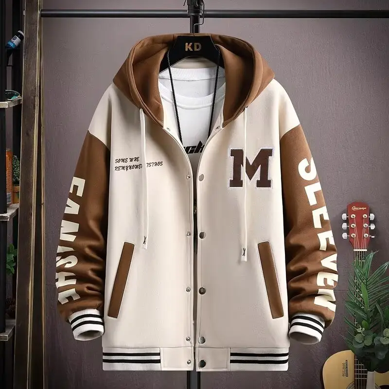 Cross-Border Popular Youth Jacket Boys Casual Jacket Trendy Brand High School Junior High School Student Versatile Hooded Baseball Uniform