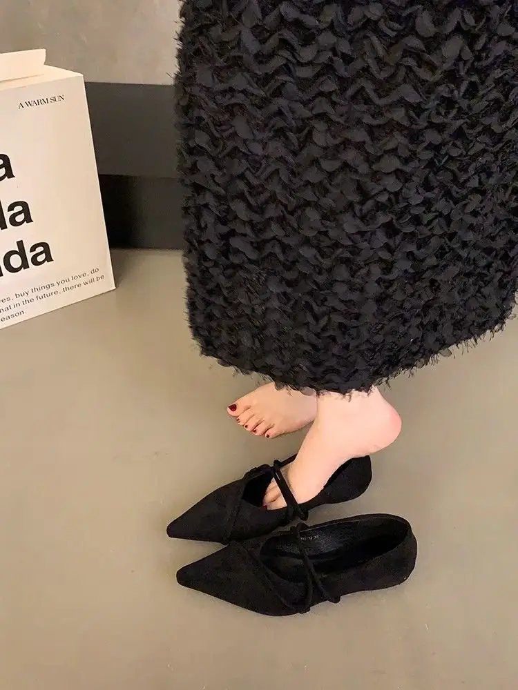 French-Style Pointed-Toe Flat Shoes with a Sense of Design, 2025 Autumn New Collection, Suitable for Pairing with Skirts, Women's Shoes, Vintage Mary Jane Shoes — feature 8