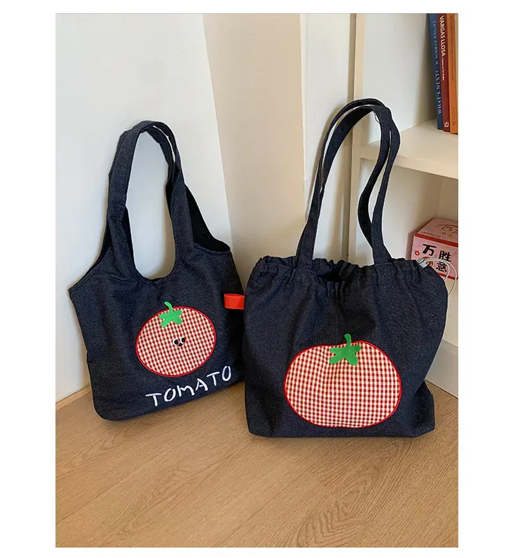 Denim Women Large Capacity Tomato Print Bag 2025 — feature 20