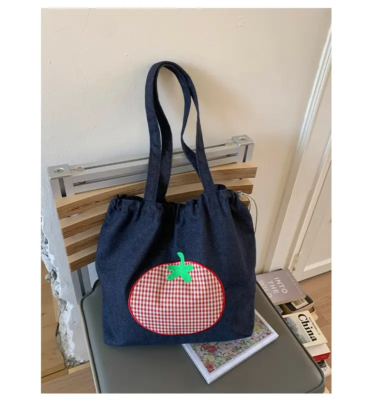 Denim Women Large Capacity Tomato Print Bag 2025 — feature 21