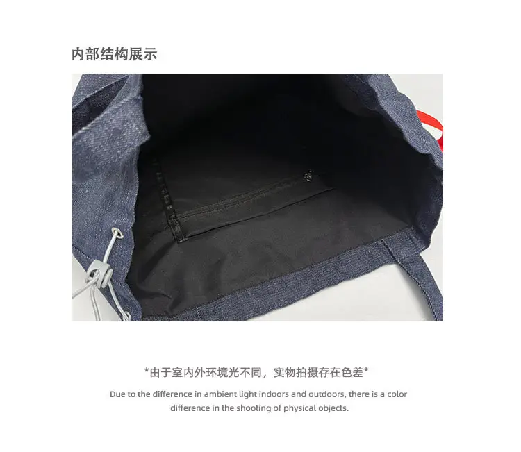 Denim Women Large Capacity Tomato Print Bag 2025 — feature 3