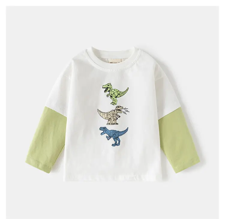 Children Grey Dinosaur Long Sleeve T-Shirt — feature 11