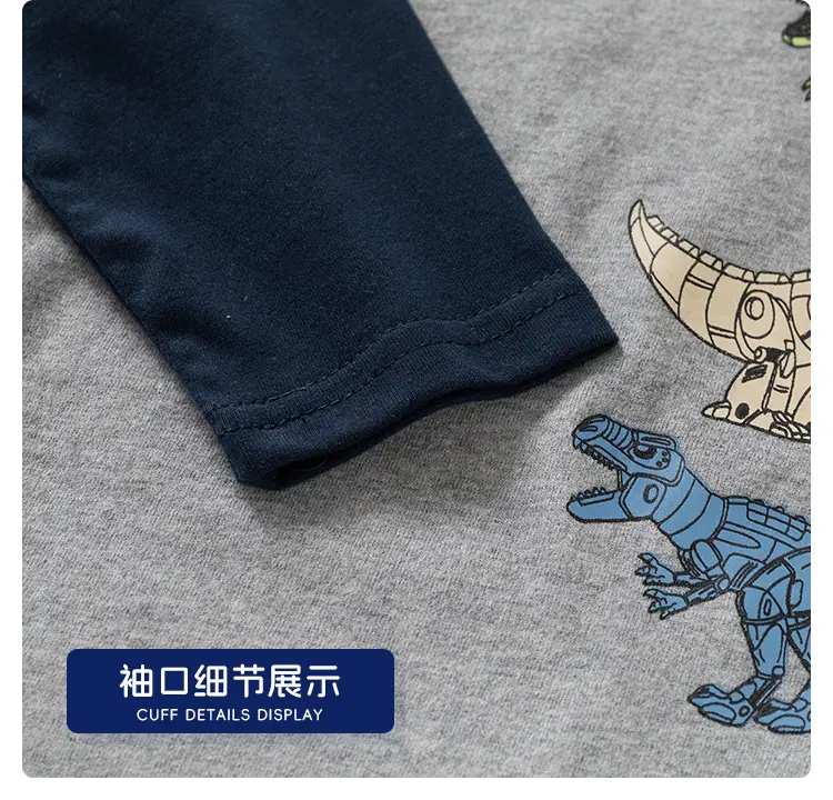 Children Grey Dinosaur Long Sleeve T-Shirt — feature 16