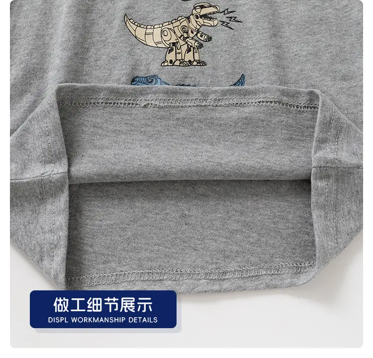 Children Grey Dinosaur Long Sleeve T-Shirt — feature 17