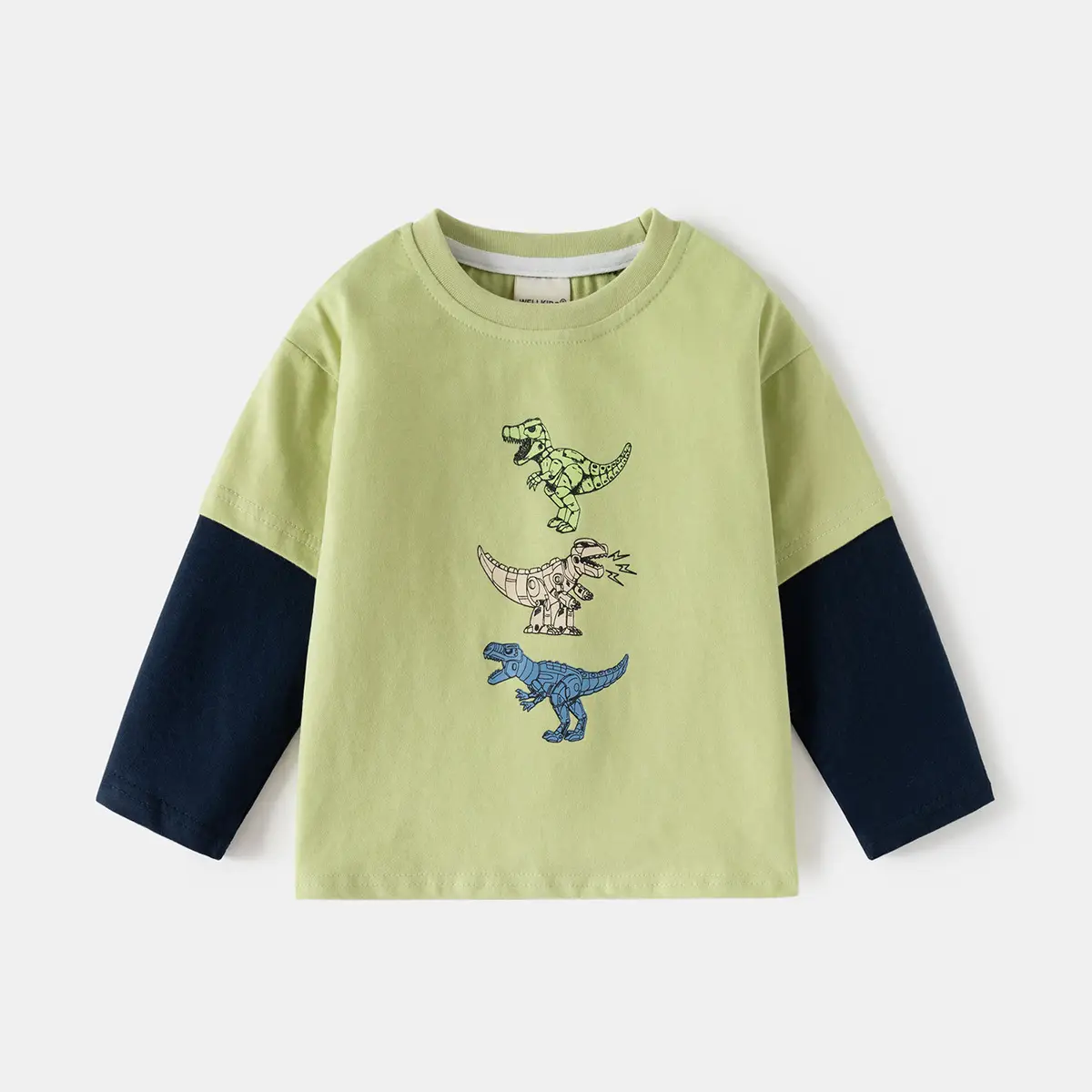 Children Grey Dinosaur Long Sleeve T-Shirt - Image 2