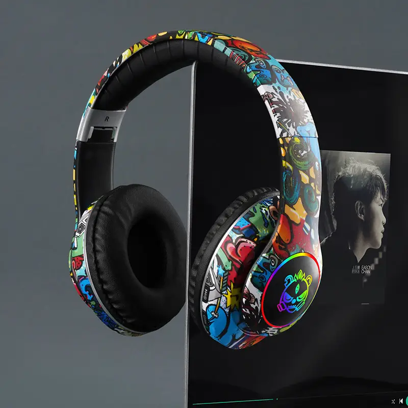 Bluetooth Headset with LED Lights & Colorful Design