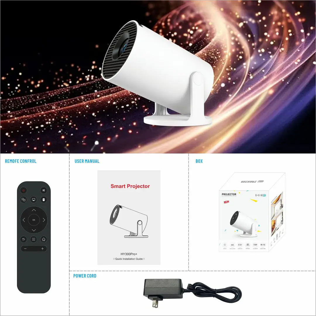 Cross-Border Hy300Ultra Projector 1080P Hd 4K Smart Home Portable Mini Hy300 Projector
