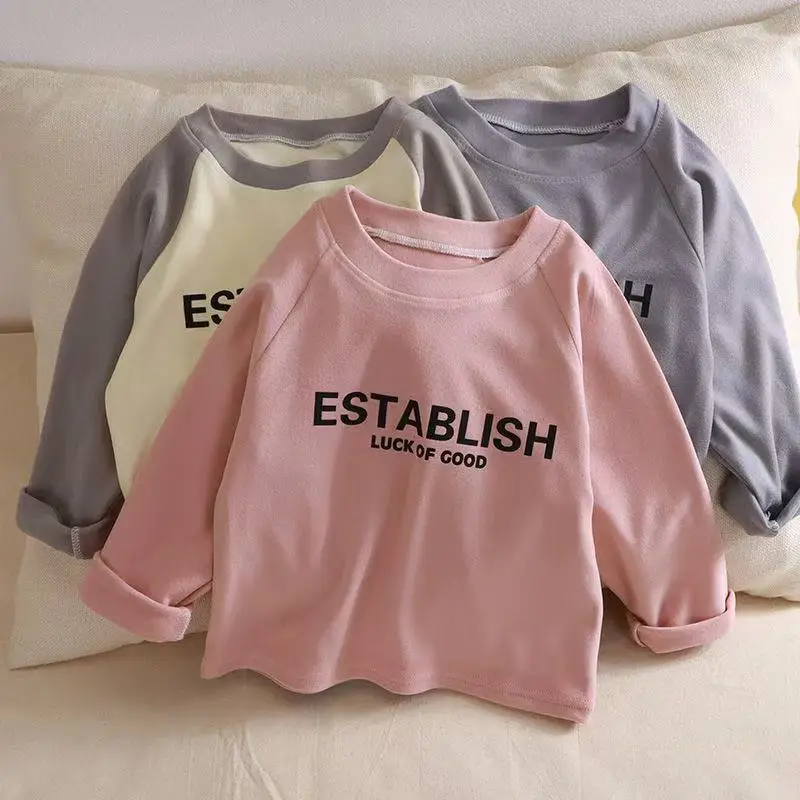 Girls Pink Sweatshirt "ESTABLISH" Print — feature 2